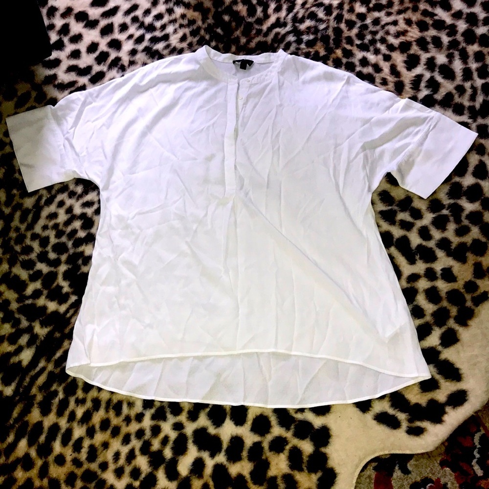 Banana republic mandarin collar tunic blouse  L